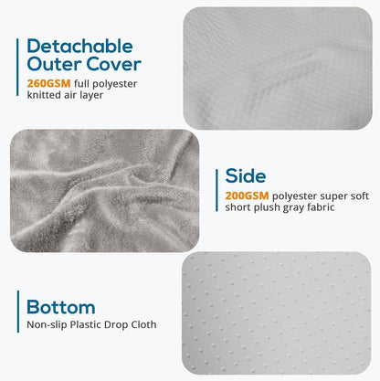 Sasttie Wedge Pillow 24x24x12 inch, Memory Foam Bed Wedge, Cool Grey | Triangle Pillow for Sleeping, Acid Reflux, Back Pain, Post-Surgery, and Snoring, Designed with Removable Washable Cover