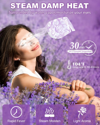 Steam Eye Mask,Warm Eye Compress for Dry Eyes Sleep Mask,Hot Auto Heated Eye Masks Relaxing Items for Women Moist Heat for Eyes Soothing Eye Fatigue,Disposable EyeMask for SPA Essentials