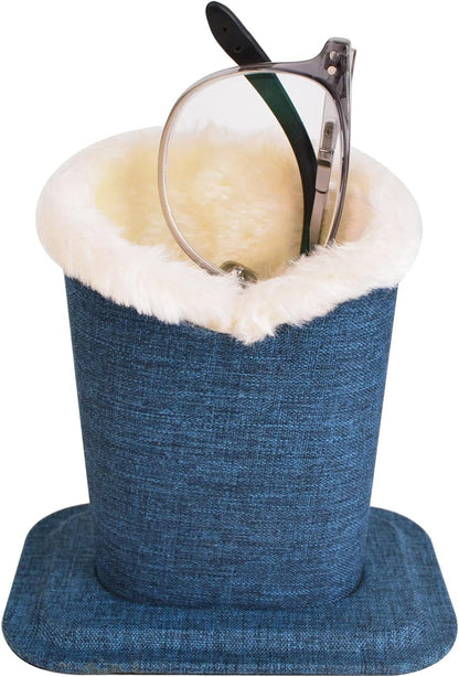 Pack of 2 Soft Plush Lined Eyeglasses Holder Stand Protective Glasses Holder Stand