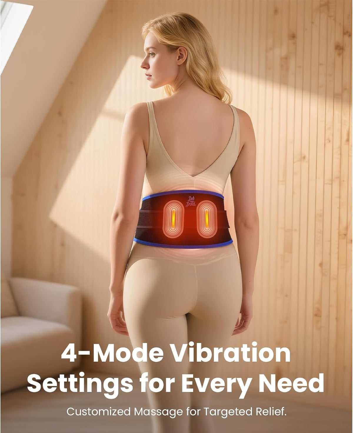 BOB AND BRAD ThermoRed Cordless Heating Pad for Lower Back with Red Light