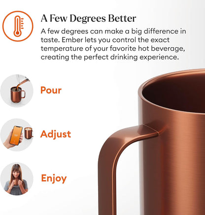 Ember Temperature Control 14oz Smart Mug 2, App-Controlled and Rechargeable Heated Coffee Cup Warmer with Intelligent LED Display, Sage Green.