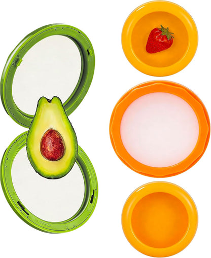[4-Pack Multi-Size Silicone Food Savers, Upgraded Avocado & Onion Keeper for Refrigerator, Airtight Reusable Produce Containers for Fruits, Vegetables, & Meal Prep