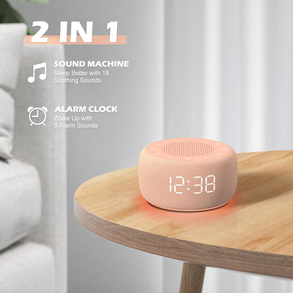 Buffbee Pro 2nd Gen| Sound Machine, Alarm Clock with Bluetooth Speaker