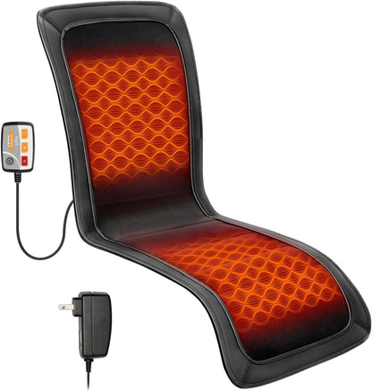 Longer Heated Seat Cover, Heating Pad for Chairs | Home/Office Seat Cushion with Fast Heat to Promote Blood Circulation & Relieve Fatigue, A Warm Gift, Black