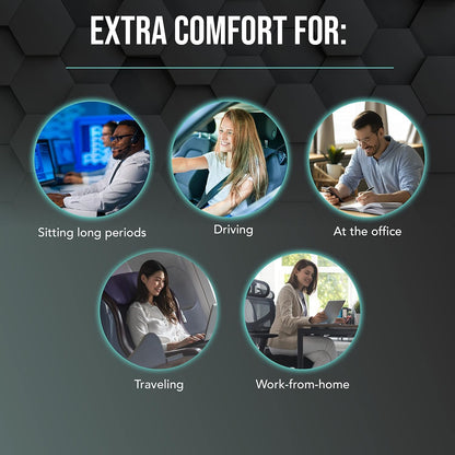 Samsonite Lumbar Support Pillow for Office Chair, Lower Back Support for Car, Back Pillow Desk Chair Cushion with Memory Foam, Improved Posture Backrest