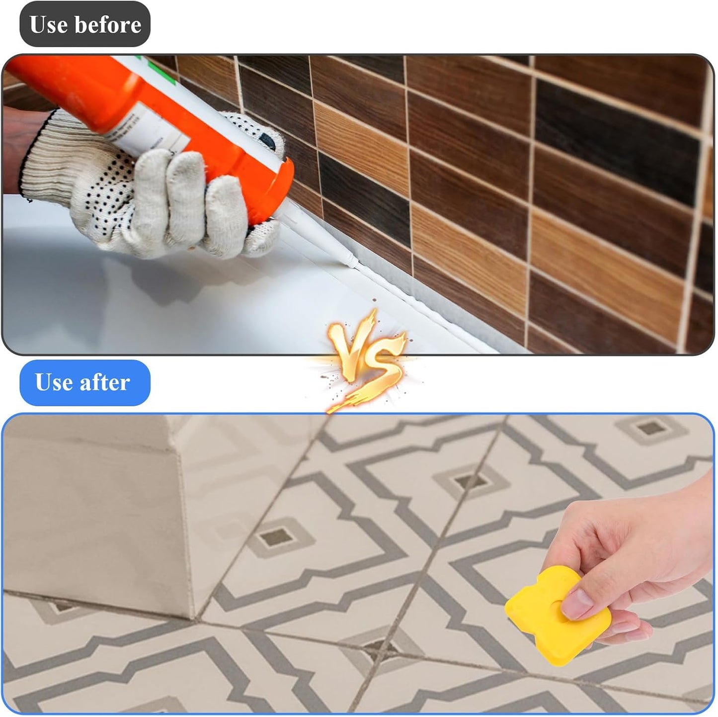 15 PCS Caulking Kit Silicone Sealant Finishing Tools Multi-Edge Sealant Applicator Smoother Portable Sealants Grout Scraper Sealants Grout Finishing Sealing Caulking Tool for Bathroom Floor Window