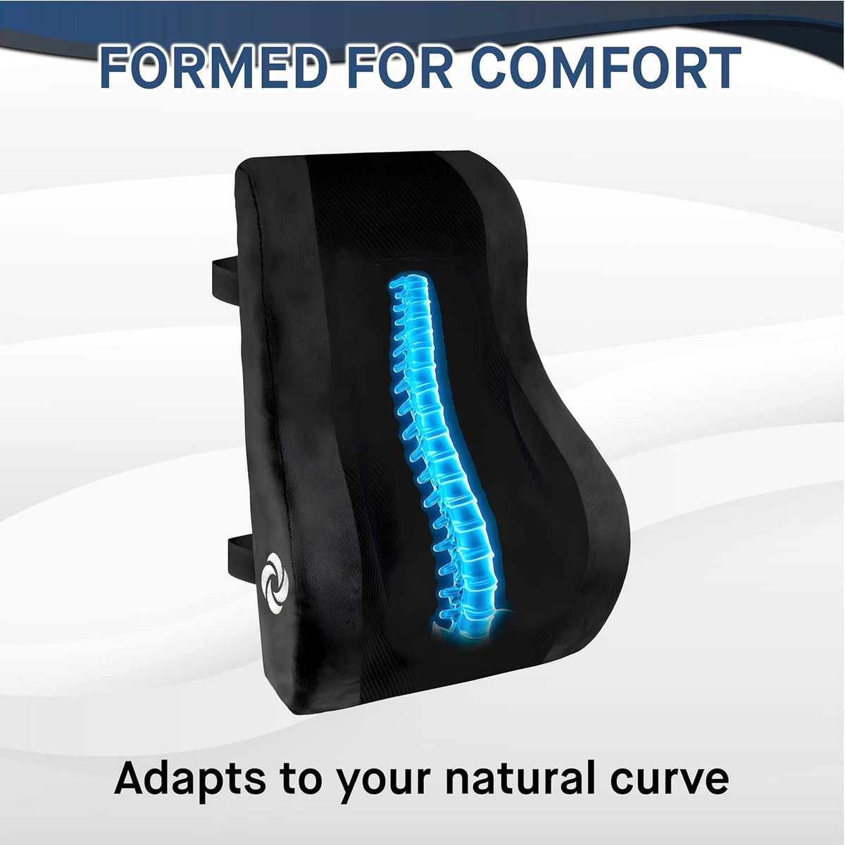 Samsonite Ergonomic Lumbar Support Pillow for Office Chair and Car Seat - Memory Foam Back Support Lumbar Pillow, Premium Cushion Chair Support for Lower Back Pain Relief and Versatile Use (Navy)