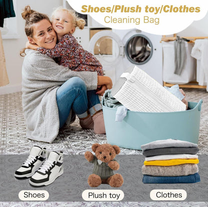 Shoe Washing Machine Bag,Laundry Shoe Bag for Washer and Dryer,Reusable Shoe Cleaning Bag for Sneakers,Tennis Shoes,With Self-locking Zipper, Microfiber Inside,Include Shoe Bag (Pro Grey - 1 Pack)