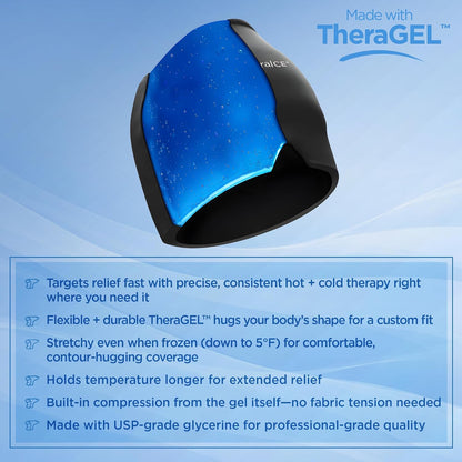 TheraICE Migraine Relief Cap, Headache Ice Pack for Tension Headache Relief | Cold Compress Eye Mask for Sinus Pressure, 360 Degree Compression Head Wrap, Hangover & Stress Relief