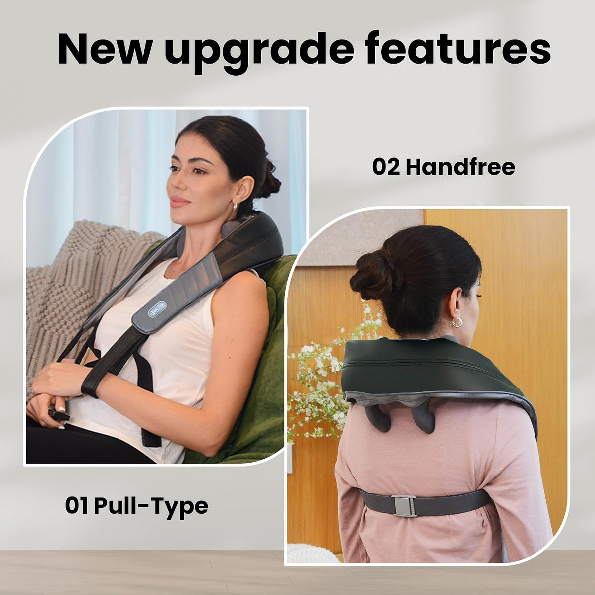 COMFIER Shiatsu Neck and Shoulder Massager with Heat,White Elephant Gifts for Adults,4D Deep Kneading Massage Pillow with Heat, Back Massager, Pillow Massage,Jet Black