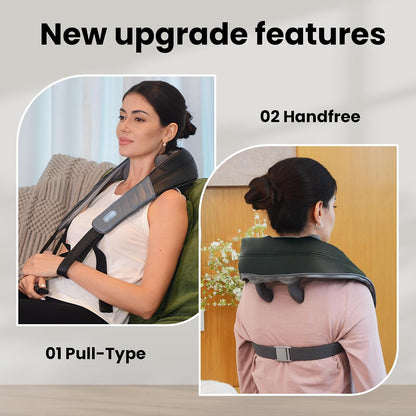 COMFIER Shiatsu Neck and Shoulder Massager with Heat,White Elephant Gifts for Adults,4D Deep Kneading Massage Pillow with Heat, Back Massager, Pillow Massage,Jet Black