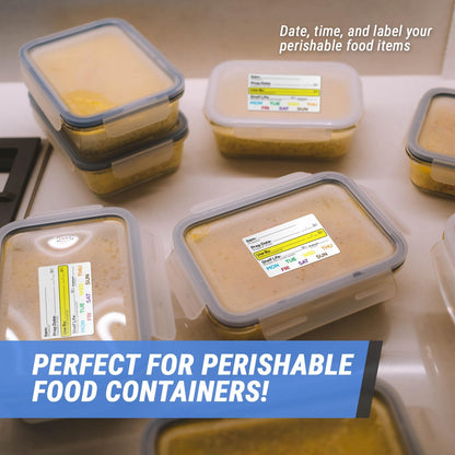 Shelf Life Food Rotation Labels, 2" x 3", 600 Count | Write On Meal Prep Date Labels, For Container Food Service, 2 Rolls of 300