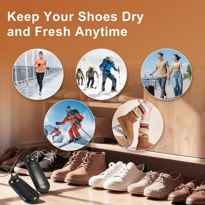 Electric Shoe Dryer, Footwear Dryers with 3/6/9 Hours Timer, Built-in Airflow Fan, Portable Dryers for Sneakers