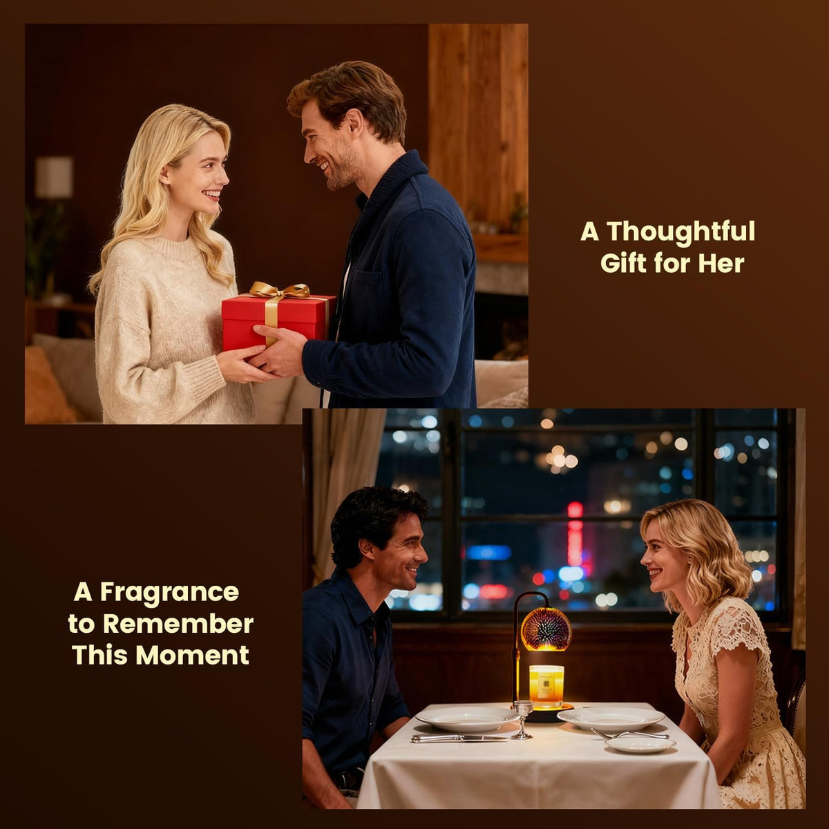 Glocusent Candle Warmer Lamp with Timer, Dimmable, Adjustable Retro 2 Bulbs