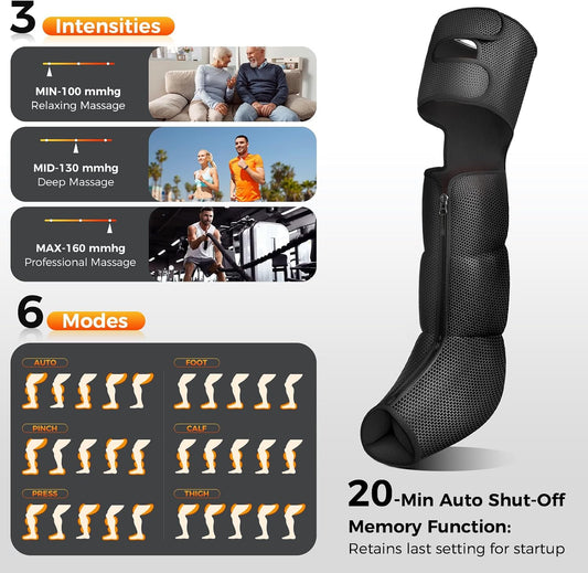 Nekteck Leg Compression Massager with Heat for Circulation and Pain Relief