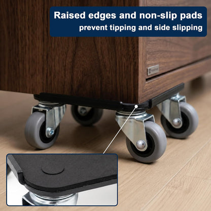 Urvoix Furniture Movers with Wheels, Furniture Dolly Set 4 Pack, 3000LBS | 3mm Thick, 4.7Inch, Heavy Duty Furniture Dolly 4 Wheel with Lifter Tool for Moving Sofa, Bed, Refrigerator, Washer, Cabinet