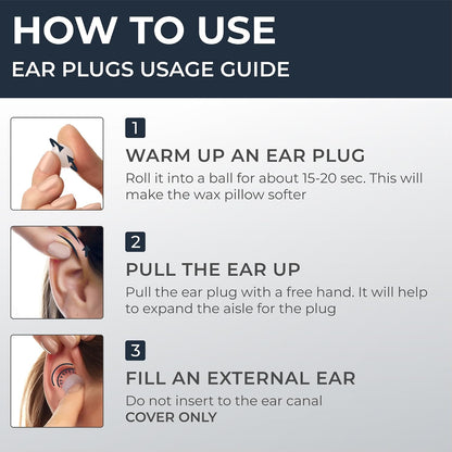 Peace&Quiet PQ Wax Ear Plugs for Sleeping - 30 Silicone Wax Earplugs