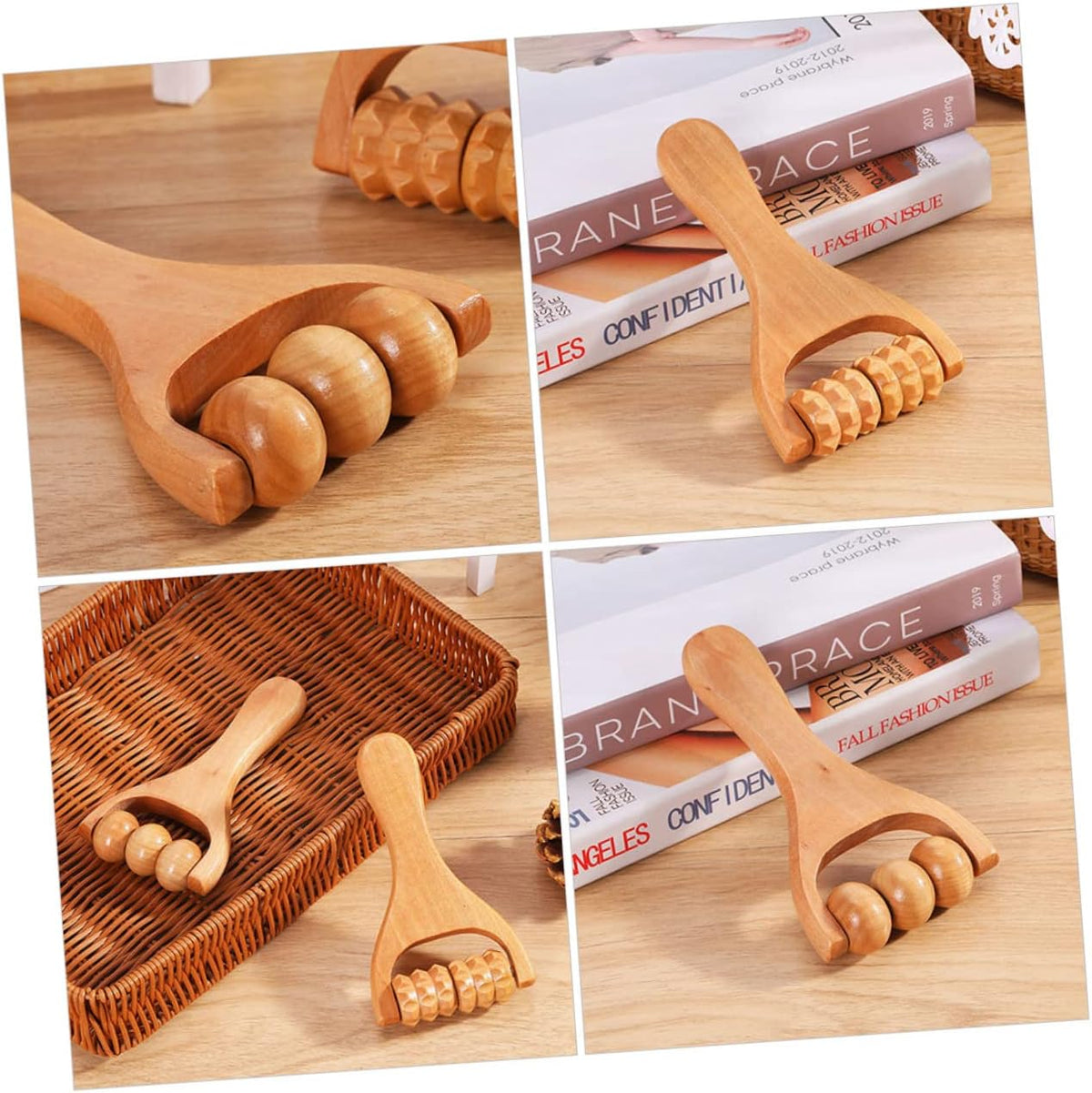 Wooden Foot Massager Roller Handheld Acupoint Massage Tool for Neck Shoulder Back Legs and Feet Relaxation Compact and Lightweight Design