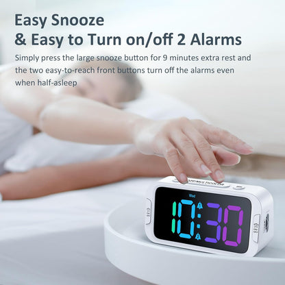 Odokee Digital Dual Alarm Clock for Bedroom with 0-100% Dimmable Display