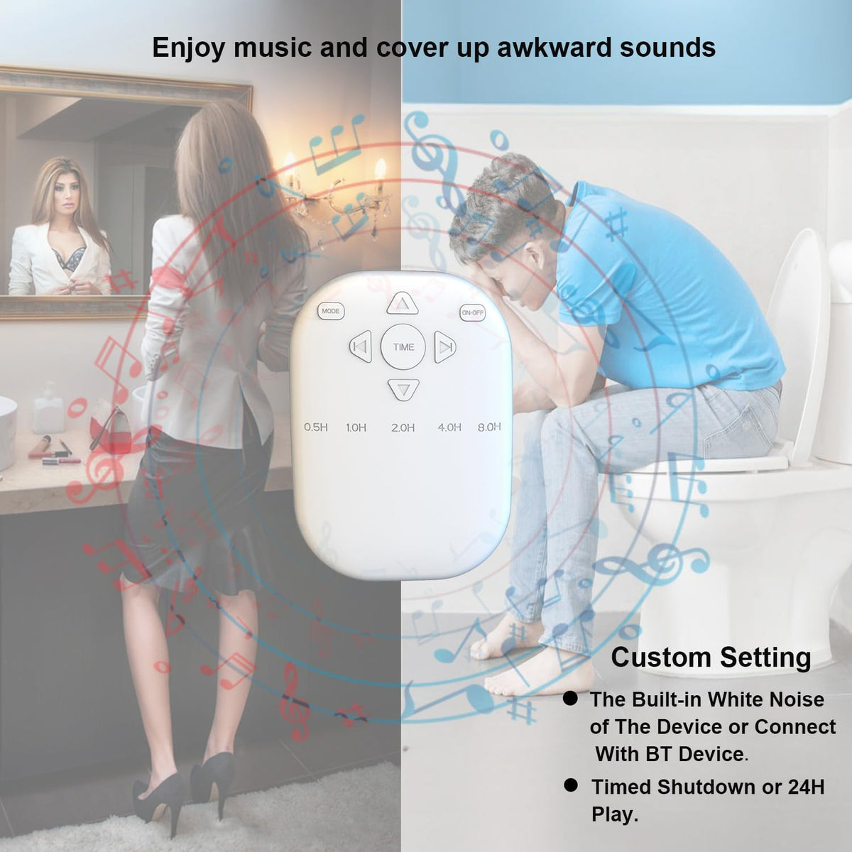 White Noise Machine, Wireless Connect with 36 Relaxing Sounds Including Nature and White Noise, Small Speaker for Home, Office, Hotel, Toilet, Portable Travel