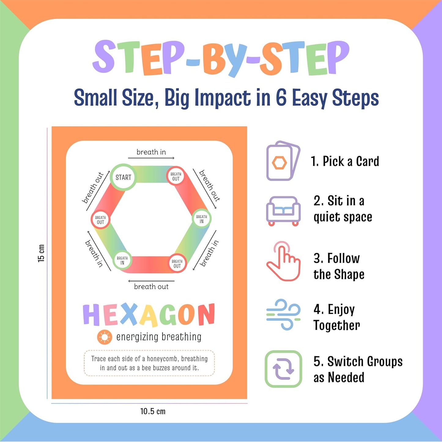 Breathing Exercise Cards for Kids | Montessori Flash Cards, Mindfulness Calm Down Corner Kit, Anxiety Relief