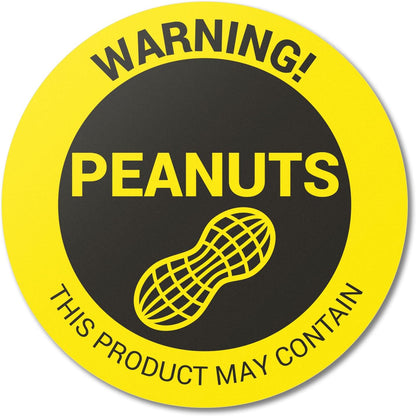 Sesame Seeds Allergy Warning Stickers, 1.5 Inch Round, 300 Labels | Contains Sesame Seeds, 1 Roll Circle Dot, Food Packing, Delis and Restaurants, Allergen Alert