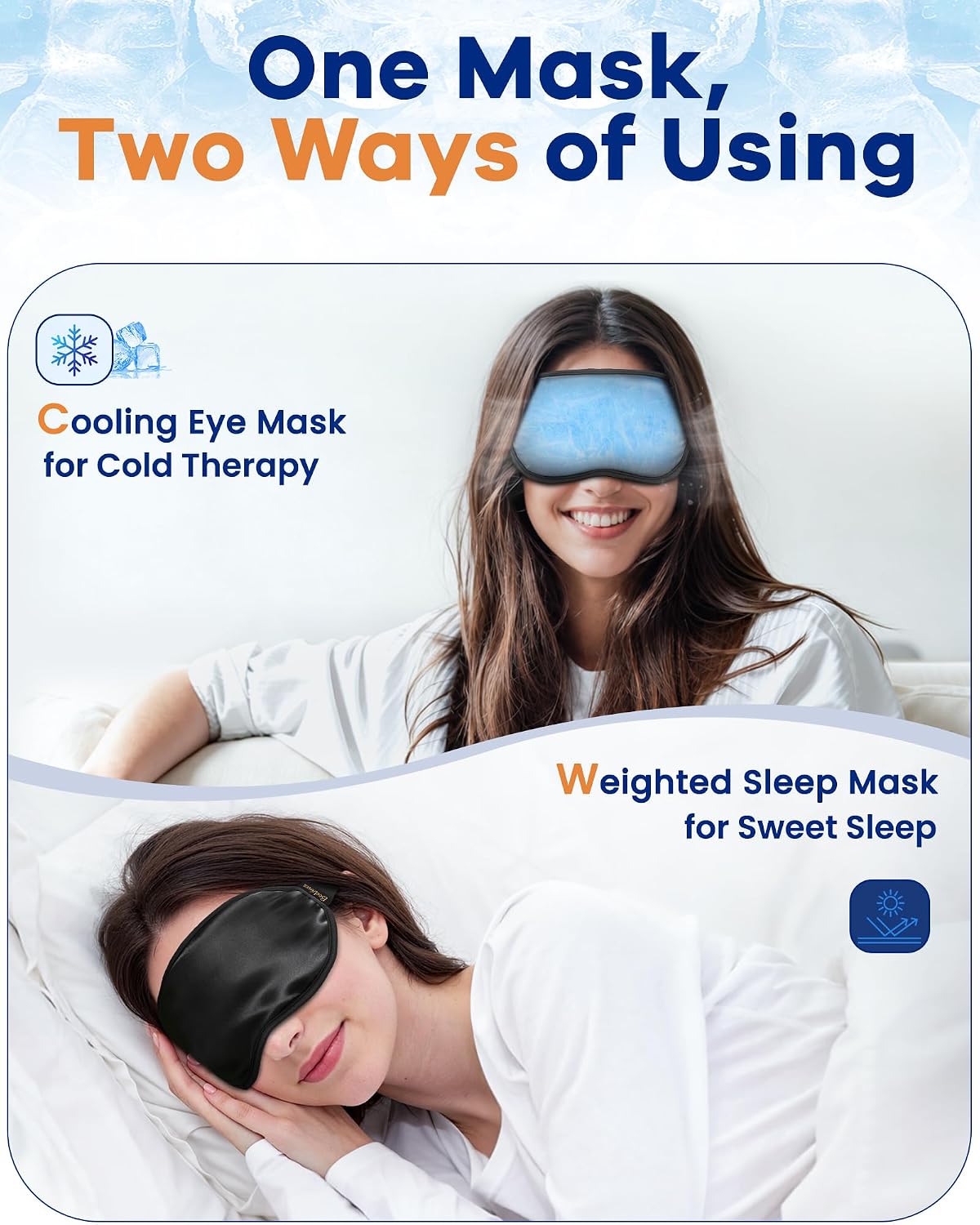 BeeVines 3D Cooling Gel Eye Mask for Puffy Eyes Migraines Headache Fast Relief, After Surgery Care, Ice Pack for Cold Compress, 6 OZ Contoured Weighted Sleep Mask for Sleeping, 100% Blackout