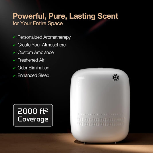 Airversa ANW Smart Waterless Essential Oil Diffuser for Large Room, White