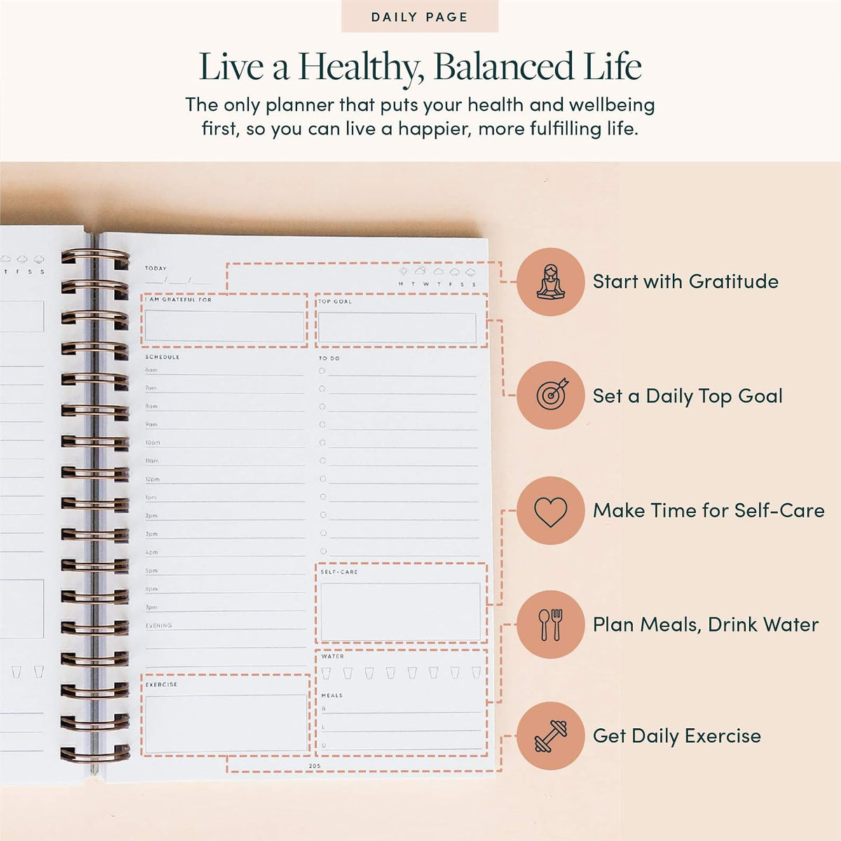The Self-Care Planner by Simple Self - Undated 6 Month Life Planner - Daily, Monthly, Weekly - Focus on Wellness, Productivity, Achieving Goals, and Happiness (Abstract, Daily Edition: 13-Weeks)