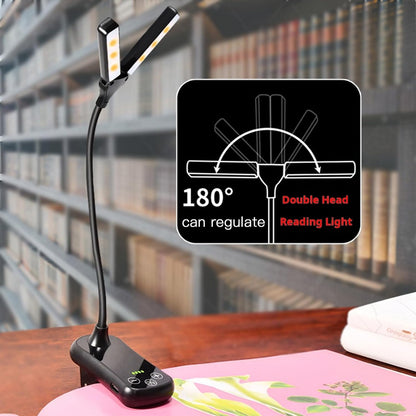 Rechargeable Clip On Book Light, 3 Color Eye-Care LED Reading Light, 360° Rotatable Bed Reading Lamp, USB Rechargeable, Portable Book Light for Kids, Travel & Office