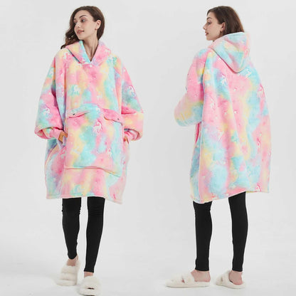 Wearable Blanket Hoodie for Adults With Pocket Strawberry Hoodie | Sherpa, Fuzzy Blanket Hoodie, Oversized Sweatshirt Blanket, Kangaroo Pouch, Cute Birthday Gifts for Sister, Cute Stuff