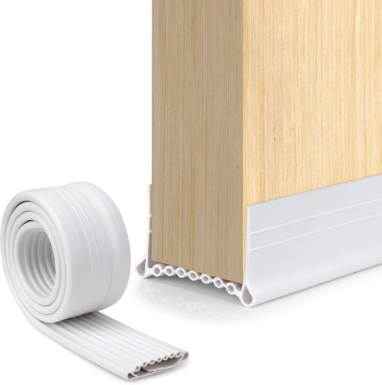Under Door Draft Stopper - Strong Adhesive Seal Blocker, Soundproof Sweep, Weather Stripping, Noise Insulator for Bottom of Doors