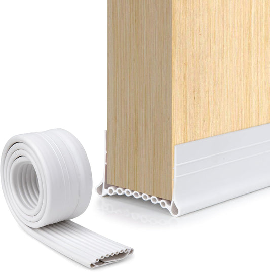 Under Door Draft Stopper - Strong Adhesive Seal Blocker, Soundproof Sweep, Weather Stripping, Noise Insulator for Bottom of Doors
