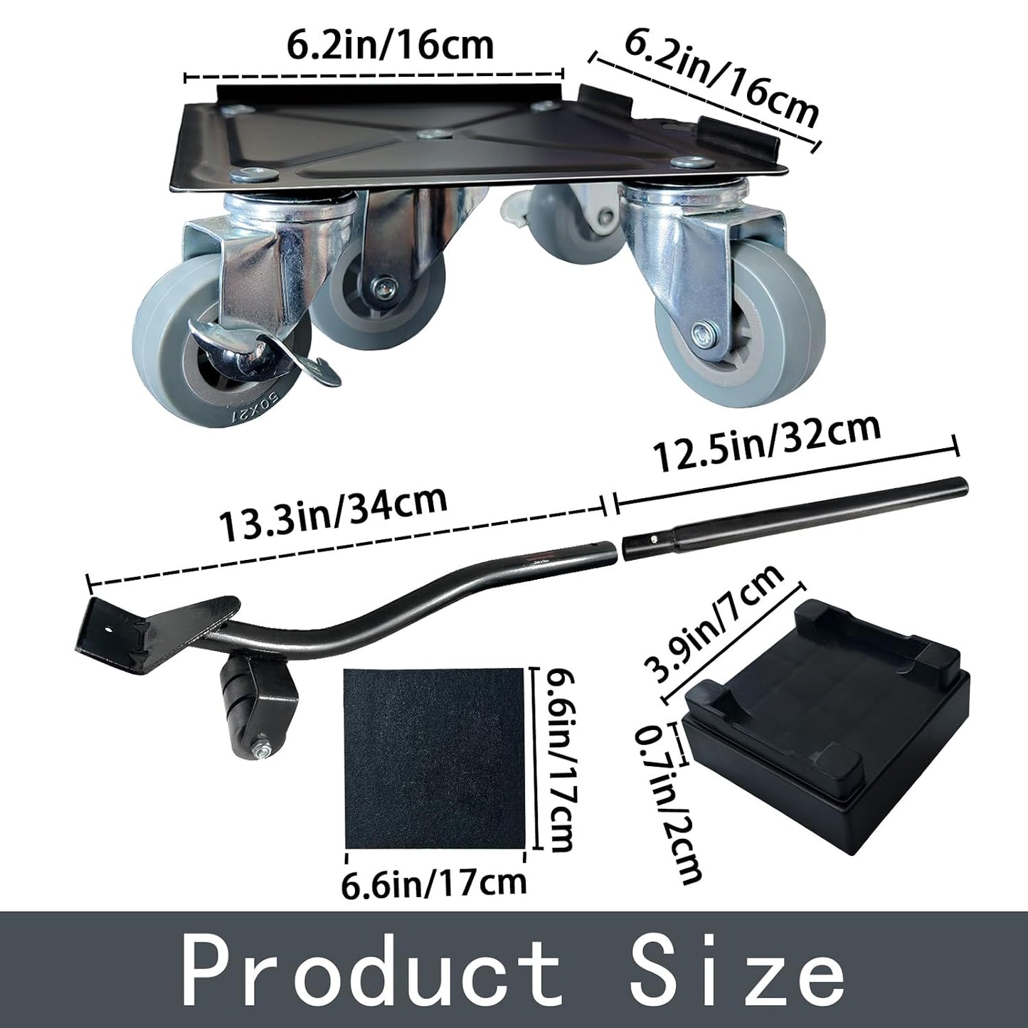 Furniture-Dolly-Furniture-Movers with-5-Wheels, Furniture Sliders Lifters Tool Set for Moving Heavy Duty, Furniture Dollies, Max Capacity 1650Ib Red