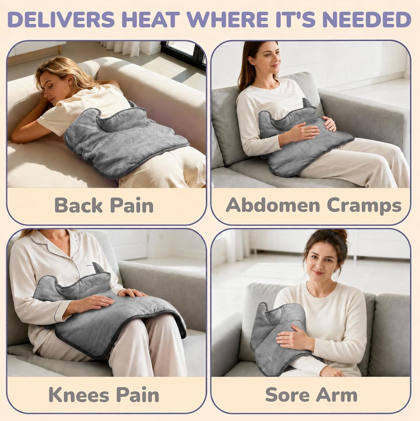 Heating Pad for Neck and Shoulders and Back, Weighted Electric Heat Pads | Heating Pad for Period Cramps with 6 Heating & 4 Timer Setting, Soft Comfort Fabric, Christmas Birthday Gifts for Women Men