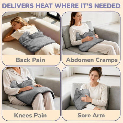 Heating Pad for Neck and Shoulders and Back, Weighted Electric Heat Pads | Heating Pad for Period Cramps with 6 Heating & 4 Timer Setting, Soft Comfort Fabric, Christmas Birthday Gifts for Women Men