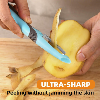 Trez Treamer 6PCS Vegetable Peeler Set with Sharp Blade,Ceramic Apple Peeler Potatoes & Potato Peeler Veggie Peeler Fruit Peeler Carrot Y Peeler Utral Fast Peeling without Rust for Kitchen