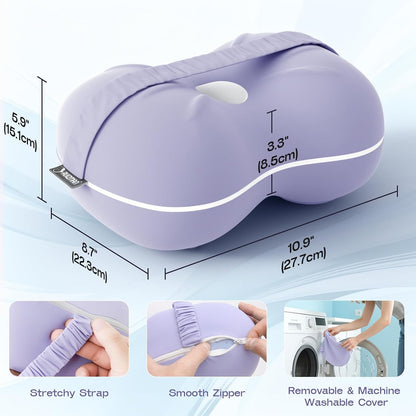 Knee Pillow for Side Sleepers - Cooling Pillow Between Legs for Side Sleeping - Memory Foam Knee Pillow with Strap for Hip Pain & Spine Alignment (Blue)