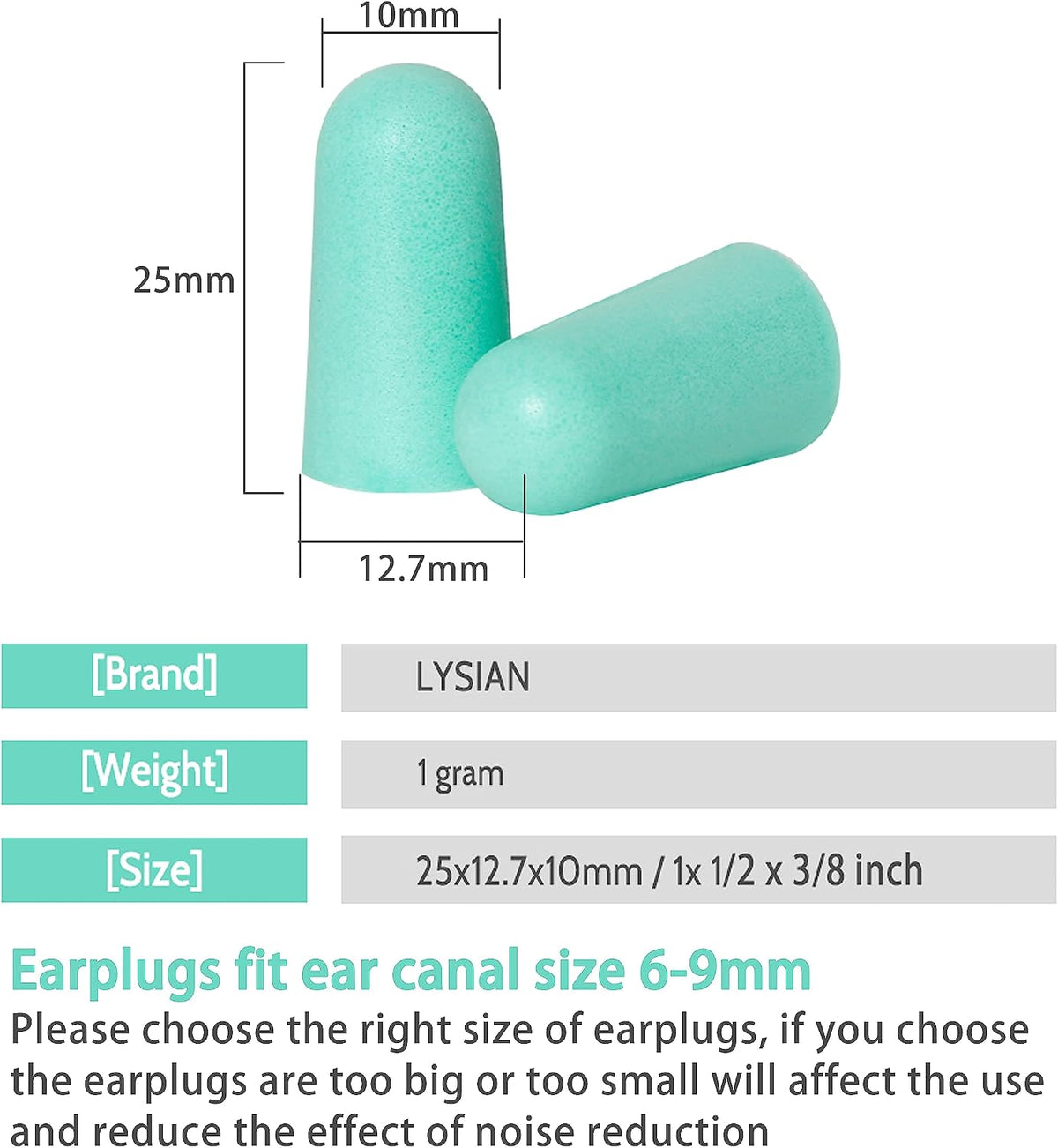 LYSIAN Foam Ear Plugs for Sleep, 60 Pairs, 38dB SNR, Purple