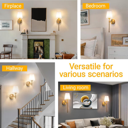 Nekhung Battery Operated Wall Sconce, Peel and Stick Sconces Set of 2