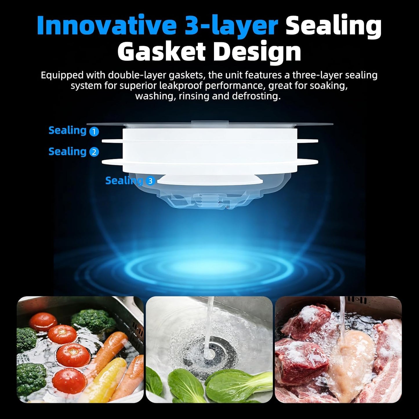 Hibbent 3 in 1 Kitchen Sink Drain Strainer, Metal Pop Up Stopper | Larger Anti-Clogging Basket, 3-Layer Seal, Detachable Sink Drain Plug for US Standard 3-1/2" Drain, Brushed Stainless Steel
