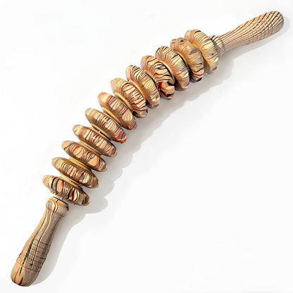 Manual Wood Therapy Massage Stick, Wooden Cellulite Muscle Roller for Legs | Body Sculpting, Lymphatic Drainage Massager, Wooden Massage Tools for Trigger Points Relief, Sore Muscle Recovery