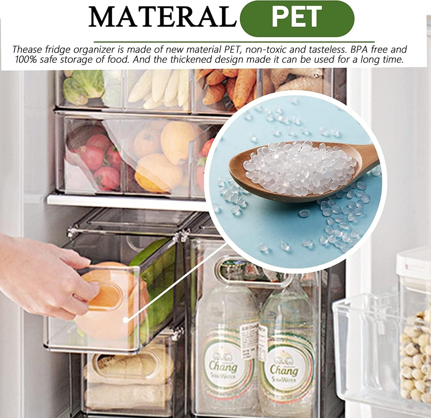 5 Pack Fruit Storage Containers for Fridge,Produce Container for Fridge with Removable Colanders,Leakproof Refrigerator Organizers and Storage for Produce Berry Vegetable Salad Meat Food Keep Fresh