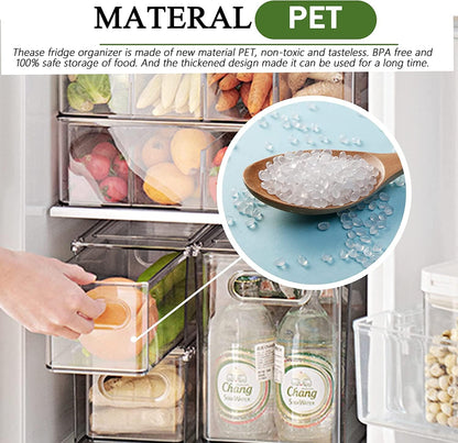 5 Pack Fruit Storage Containers for Fridge,Produce Container for Fridge with Removable Colanders,Leakproof Refrigerator Organizers and Storage for Produce Berry Vegetable Salad Meat Food Keep Fresh