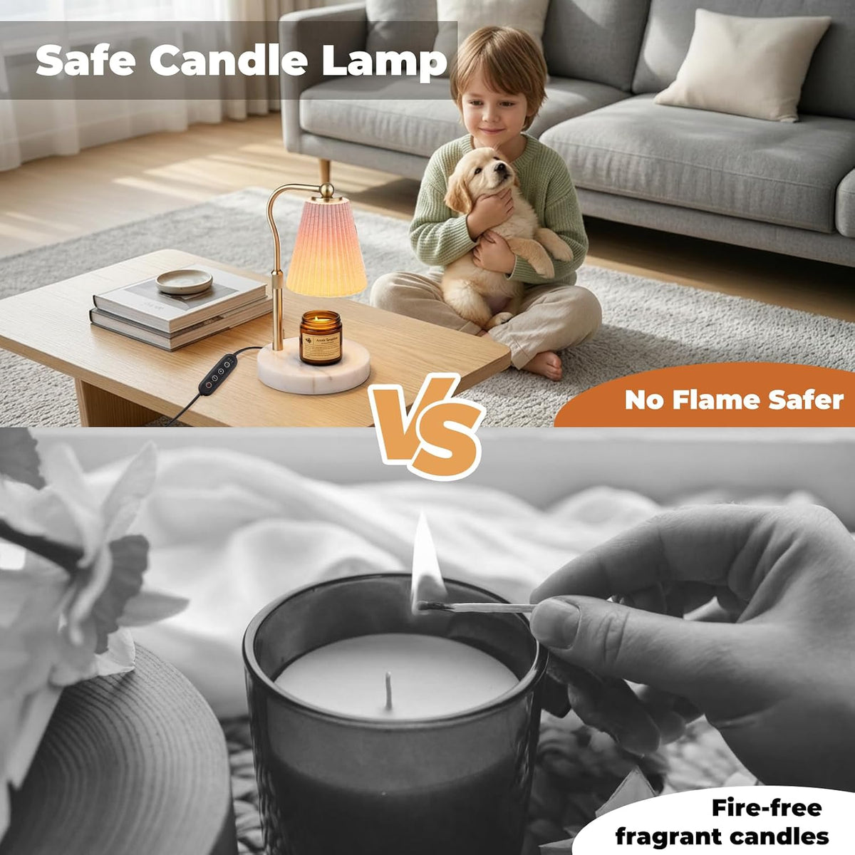 LALISU Candle Warmer Lamp with Timer Electric Candles Light Birthday Gifts