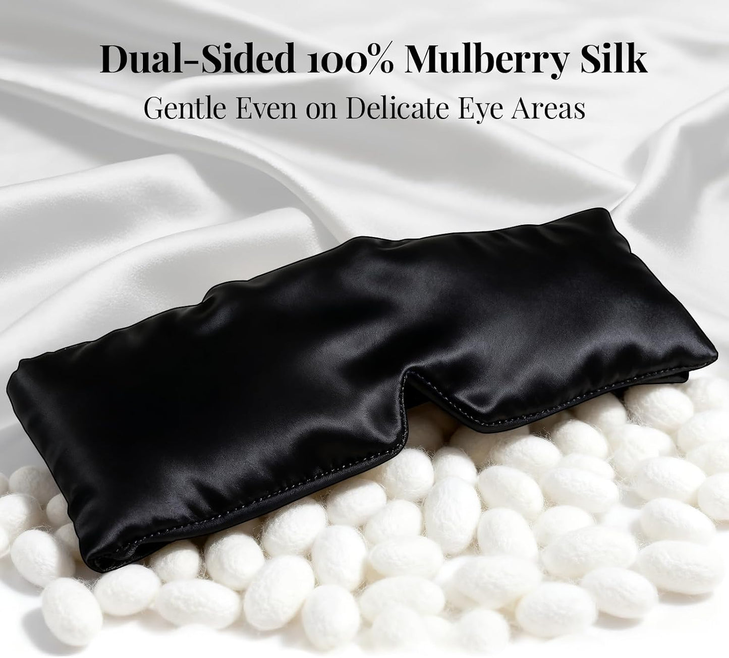 Silk Sleep Mask – 100% Mulberry Silk Eye Mask for Sleeping, Soft Slip Feel, Adjustable Headband, Blackout for Side Sleepers, Men & Women | Soft Slip Feel, Adjustable Headband, Blackout for Side Sleepers, Men & Women