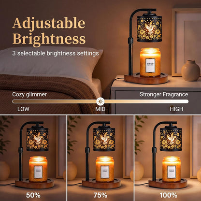 Candle Warmer Lamp with Timer & Dimmer- Electric Wax Melt Warmer with Adjustable Height for Scented Candles, Home Décor Fragrance and House Warming Birthday Gifts for Women Mom