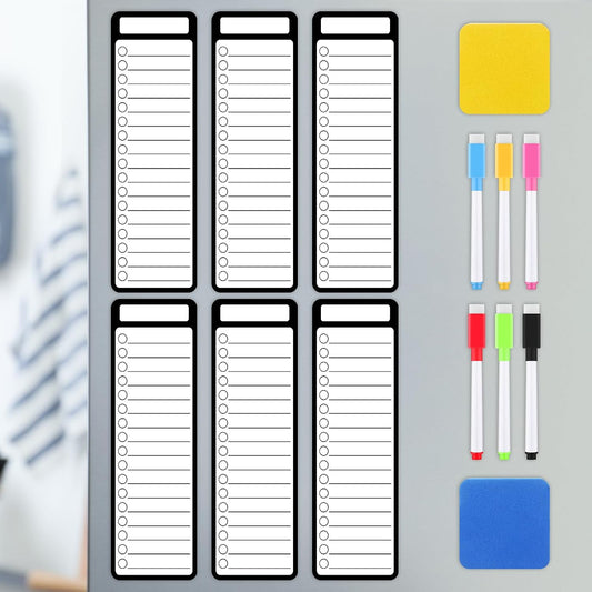 Outus Set of 20 Magnetic Dry Erase Board Magnetic to Do List for Fridge 11.8 x 3.94'' Notepads with Erasable Pen and Board Eraser for Grocery Kitchen Refrigerator(Mix Colors)