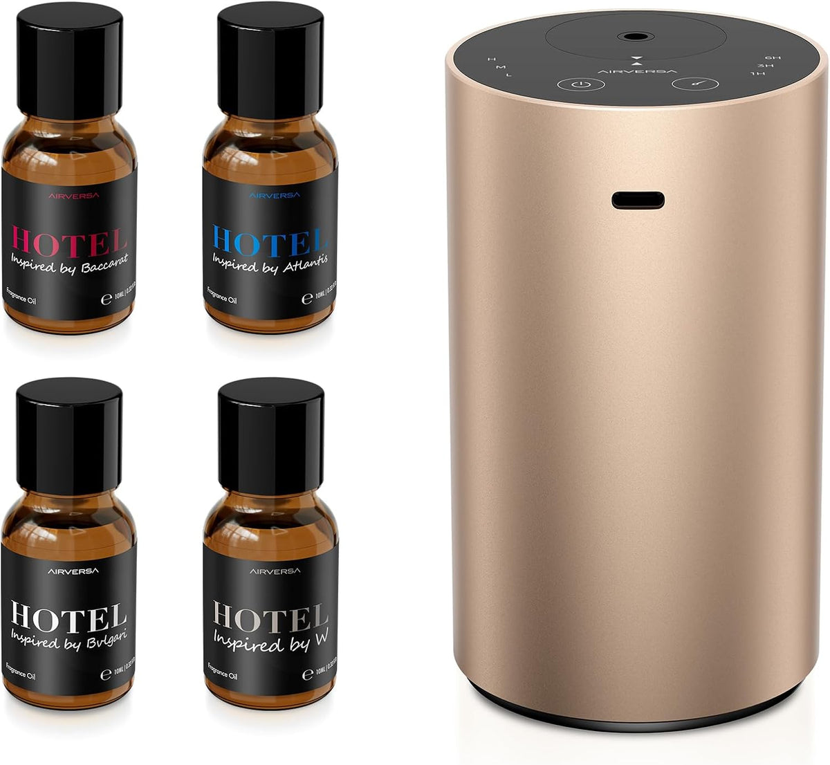 Airversa ADX Waterless Essential Oil Diffuser Starter Kit, Black