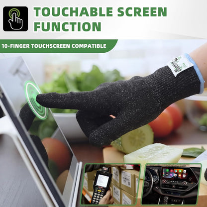 Schwer 2 Pairs ANSI A7 Cut Resistant Gloves, Mandoline Glove for Kitchen, Breathable & Comfortable, Food Grade Cutting Gloves for Meat Cutting, Fish Processing, Carving, and Shelling, PR1509, M